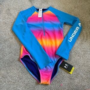 Under Armour Kids' Multicolor Rashguard NEW size 16 swimsuit blue pink UPF50